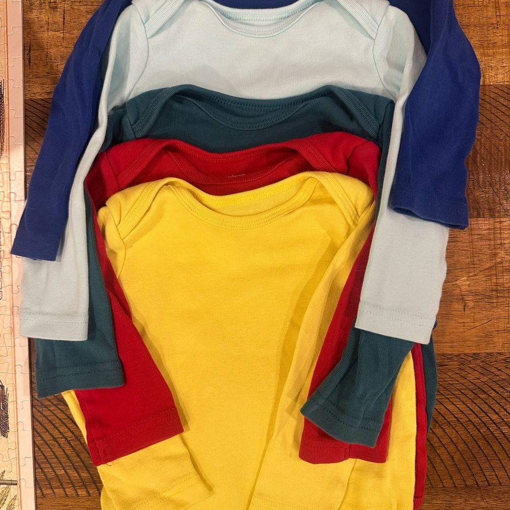 Primary 5 pack long sleeve onesies